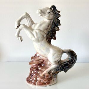 1980s Horse Statue Iridescent Glaze Ceramic Woolco Grandma Eclectic Grandpa